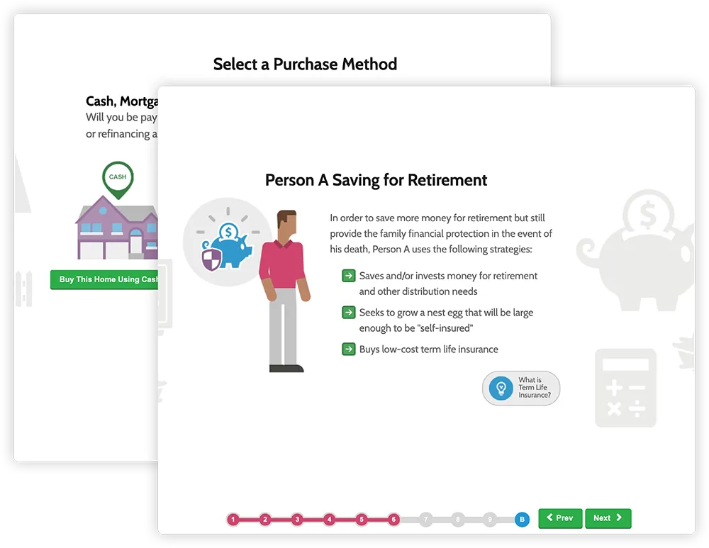Example image from one of Leap’s hybrid presentation / calculator tools